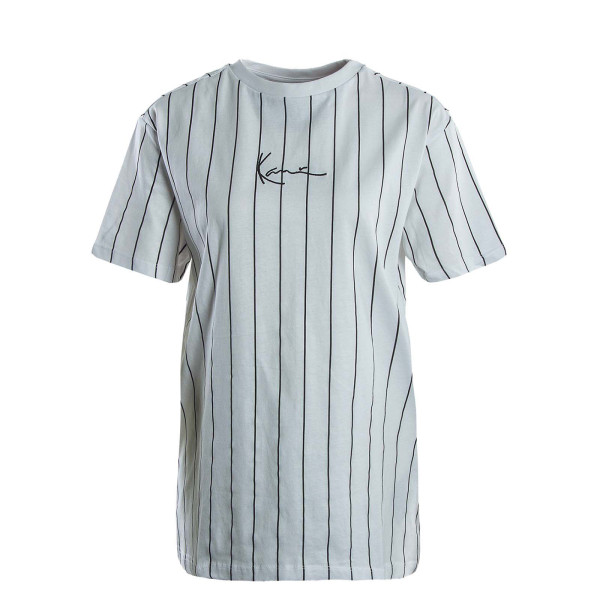 Damen T-Shirt - Small Signature Pinstripe - White / Black