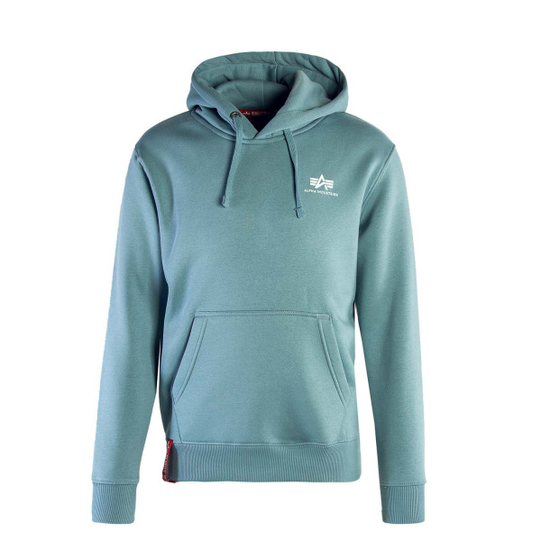 Herren Hoody - Basic Small Logo - Grey / Blue