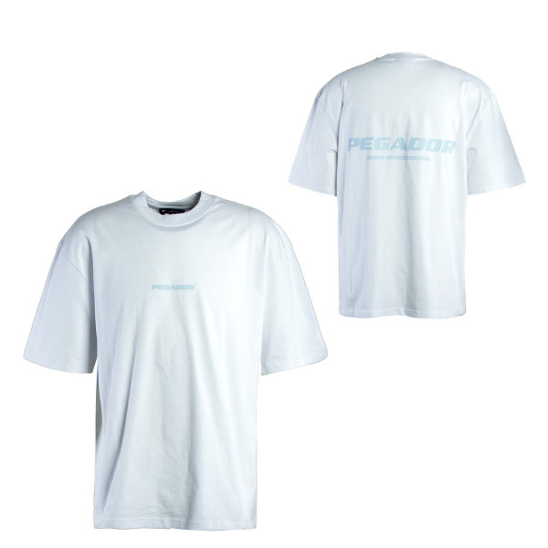 Herren T-Shirt - Colne Logo Oversized - White / Baby Blue