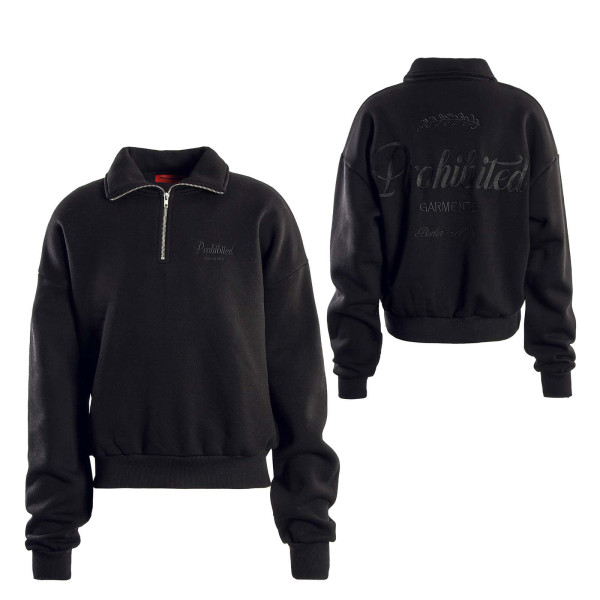 Herren Sweatshirt - Garment Half Zip - Black