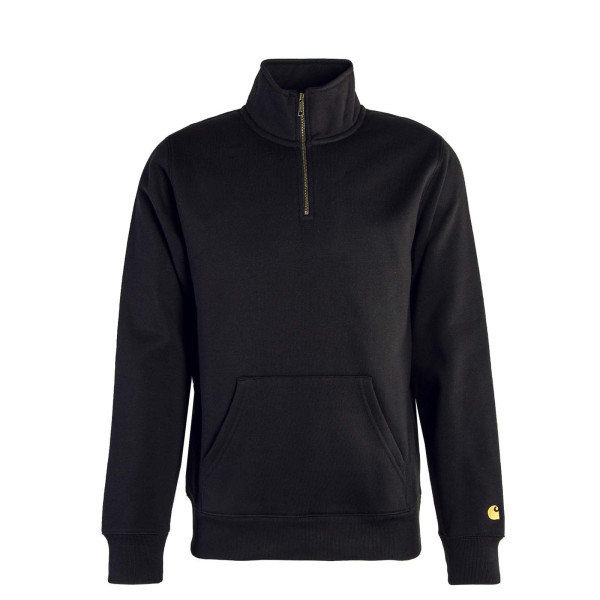 Herren Zip Sweatshirt - Chase Neck - Black / Gold